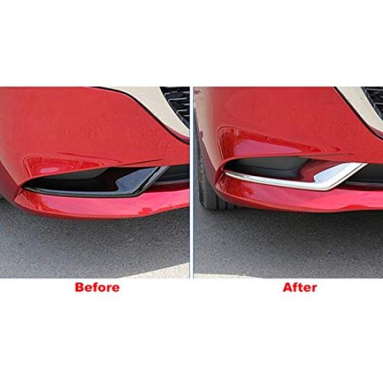 RUIQ Chrome Front Fog Lamp Garnish Bezel Cover for the New Mazda3 Sedan Designed specifically for the Mazda3 (Lower) (BP Series, 2019.06~). Sedan.