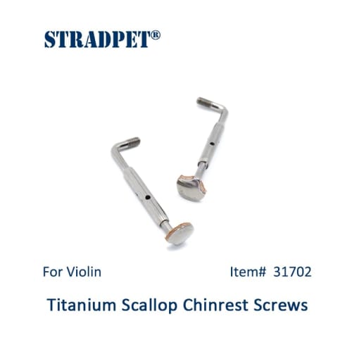 STRADPET Titanium SCALLOP Chinrest Screws for Violin Stradpet Titanium Chinrest Fittings for Violins with Hook Scallop Model