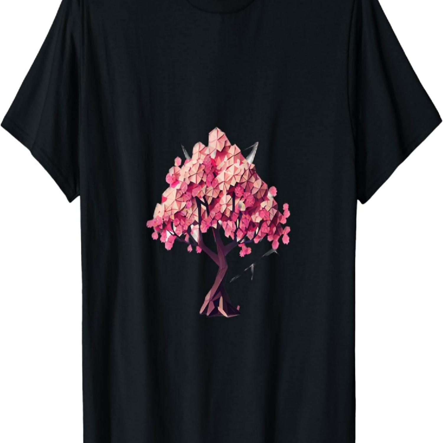 geometric poly vector Blossom into Spring Cherry Blossom T-Shirt S