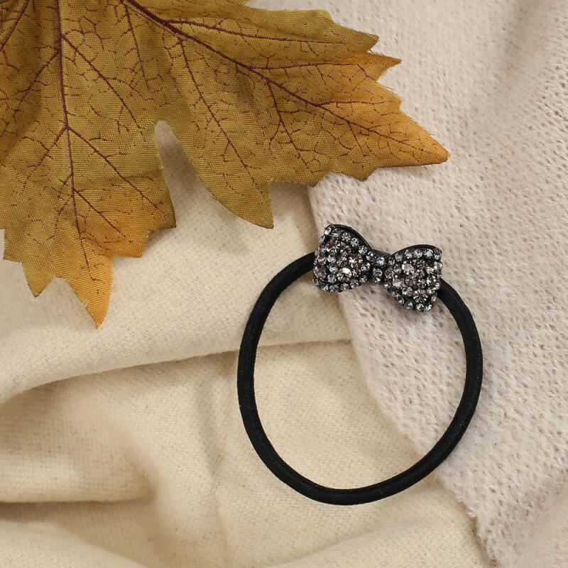 Crystal Ribbon Cubic Hair Band Black Hair Band