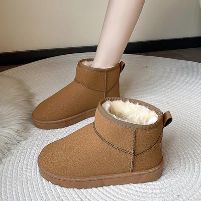 Botas de nieve clásicas y gruesas para mujer, botines cálidos y cómodos, zapatos de invierno, botas gruesas, 2024