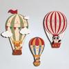 3 Pcs Hot Air Balloon Wall Decor Boho Wooden Nursery Wall Art Cartoon Animals Hot Air Balloon Wall Sculpture for Kids Bedroom Baby Shower Decoration