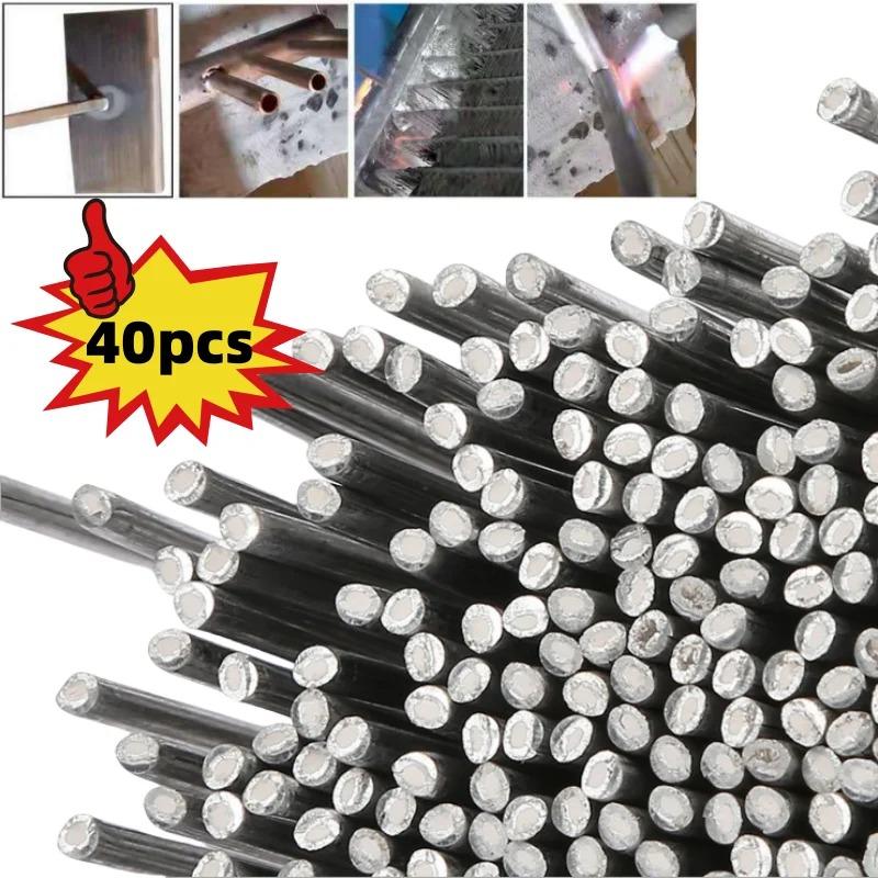 10-40pcs Aluminum Welding Rods 1.6/2.0mm Low Temperature Easy Melt Aluminum Welding Wire Flux Core Suitable for Soldering