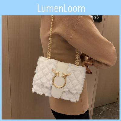 2023 Neue Modische Kleine Tasche Für Damen Trendige Plüsch-Umhängetasche Mit Kettenriemen