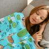 Coperta Plaid Carina di Capibara, Morbida, Leggera in Flanella, Coperte a Ninfea - Regali per Bambini Donne Ragazze, per Divano Ufficio Tra