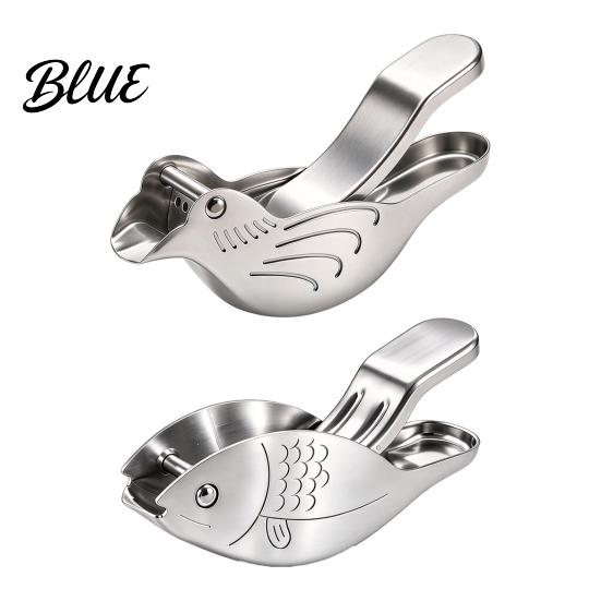 Lightweight Squeezer for Travel 2Pcs Fish Shape Lemon Squeezer Stainless Steel Manual Citrus Juicer Portable Hand Press Limes Oranges Cocktails,