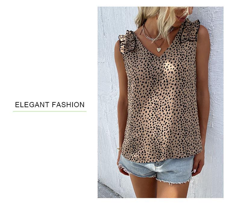 2025 Summer Women's Sleeveless Leopard Print Vest Top - European & American Fashion.