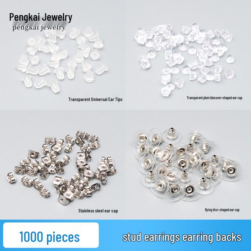 DIY Jewelry Accessories: Hypoallergenic Silicone Earring Backs & Stainless Steel Ear Plugs