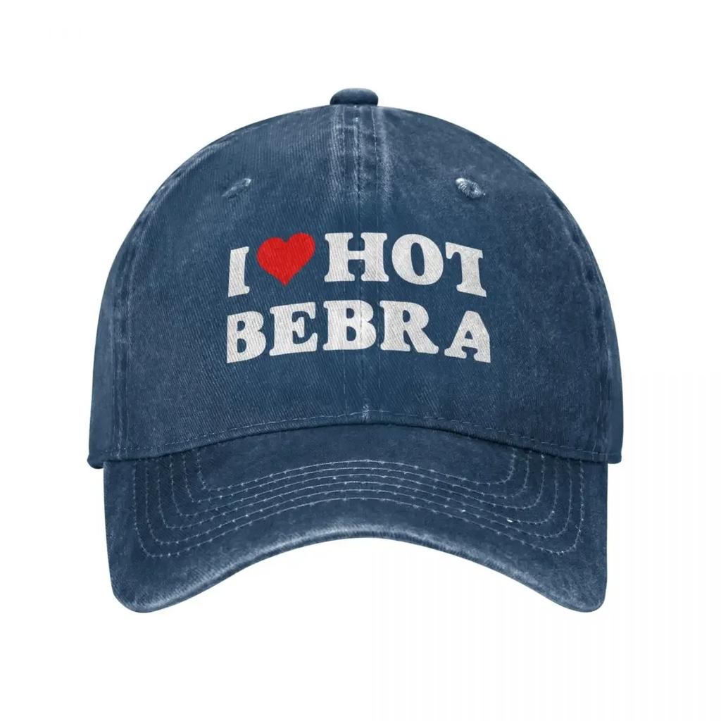 I Heart Hot Bebra I Love Hot Bebra Baseball Cap Fashion Beach Beach Outing Girl Men's
