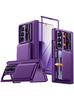 Samsung Galaxy Z Fold 7 Protective Case with RFID Wallet Holder Kickstand and Full Coverage Protection-Purple