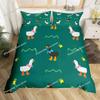 Cute Duck King Queen Duvet Cover Cartoon White Goose Bedding Set Funny Farmhouse Animal Comforter Cover Polyester Quilt Cover029