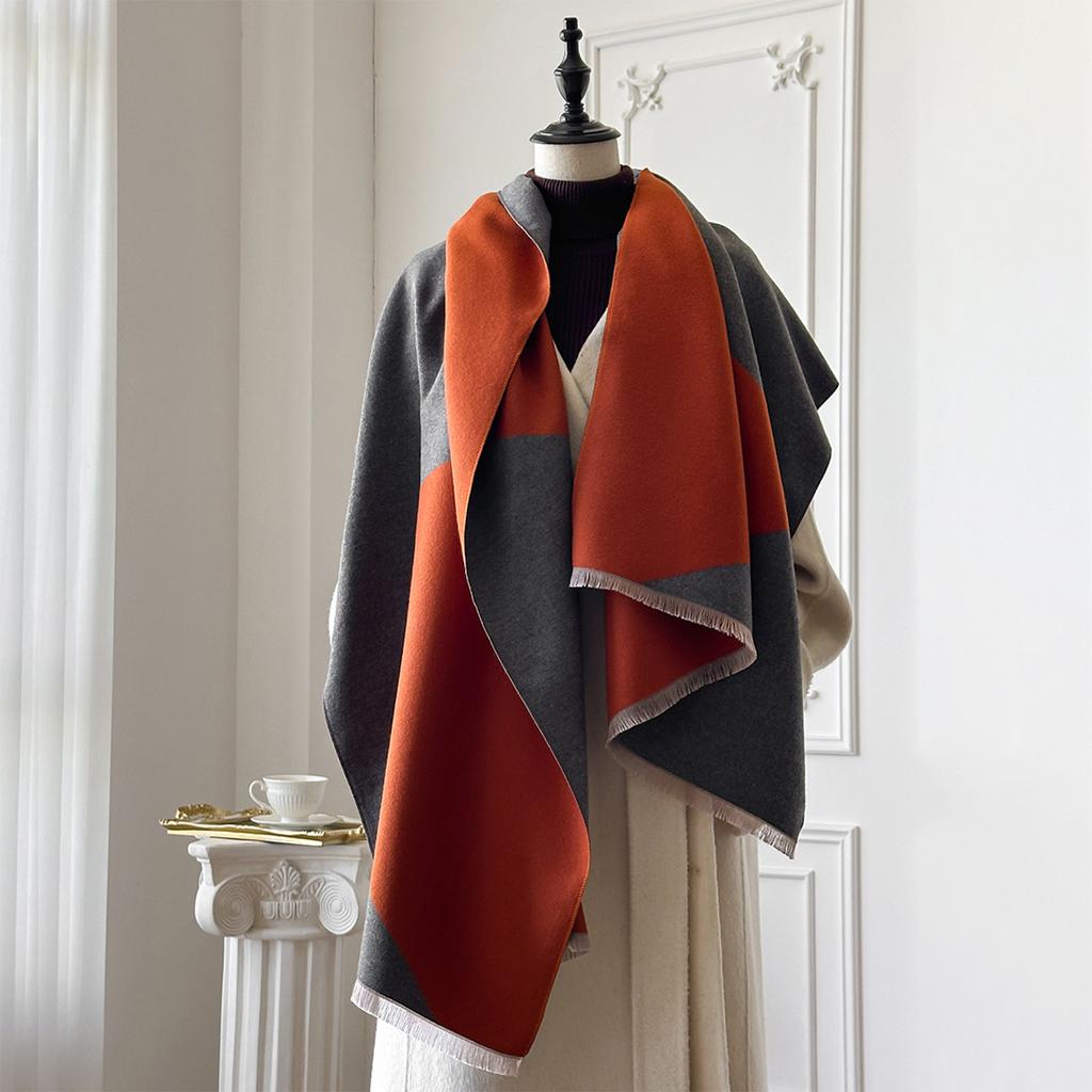 Ladies' Scarf With High-end Feel, Plaid Shawl, Versatile Tassel Scarf