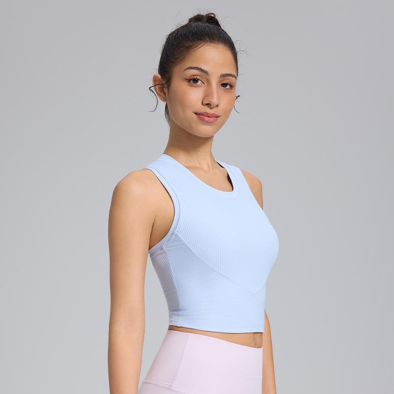 Fixed cup yoga vest integrated bra sports fitness running bra gather shock-proof sports top women 4/S