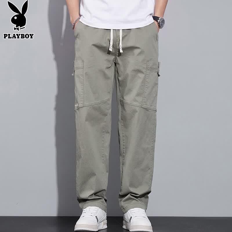 PLAYBOY Men's Straight-Leg Cargo Casual Pants