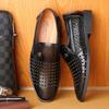 Men's Leather Shoes Summer Casual Soft Bottom Breathable Business Sandals Hollow Hole Leather Shoes Dress Shoes Dad Shoes Husband Shoes