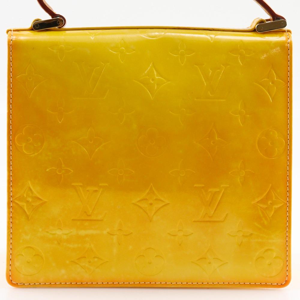 LOUIS VUITTON Spring Street Handbag M91029 yellow Monogram Vernis Women Used