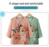 Floral Seven-Sleeve Shirt for Middle-Aged & Elderly Women – Chic Grandma Style, Summer Chinese Top
