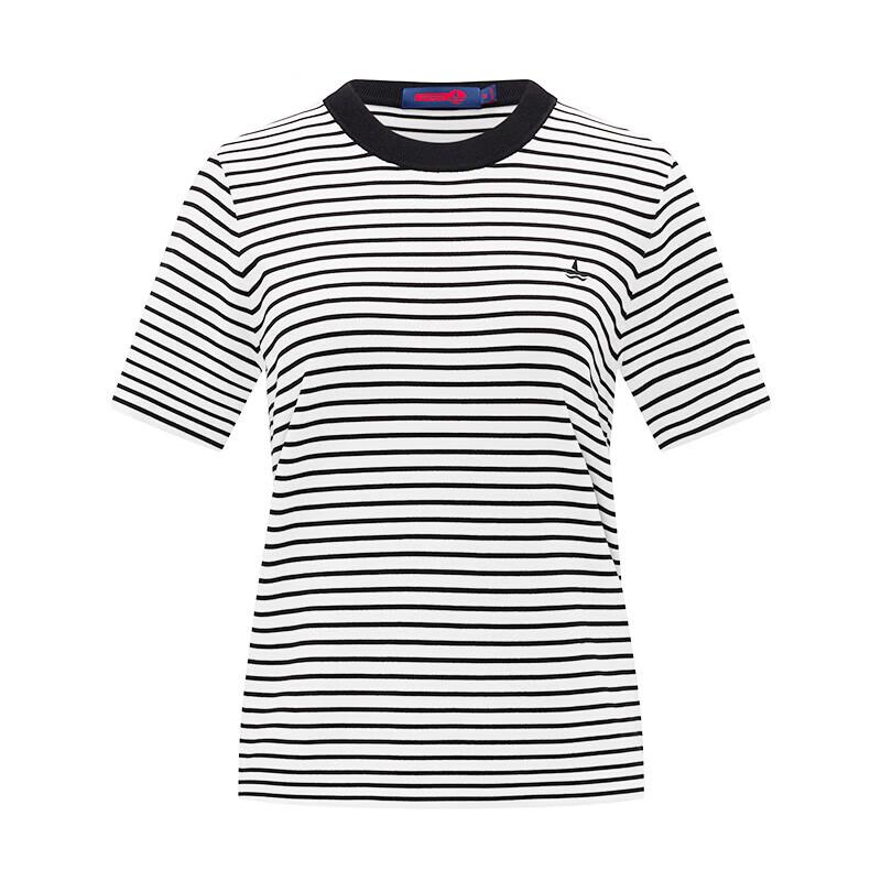 Navigare Women's Striped Knit Short Sleeve Top