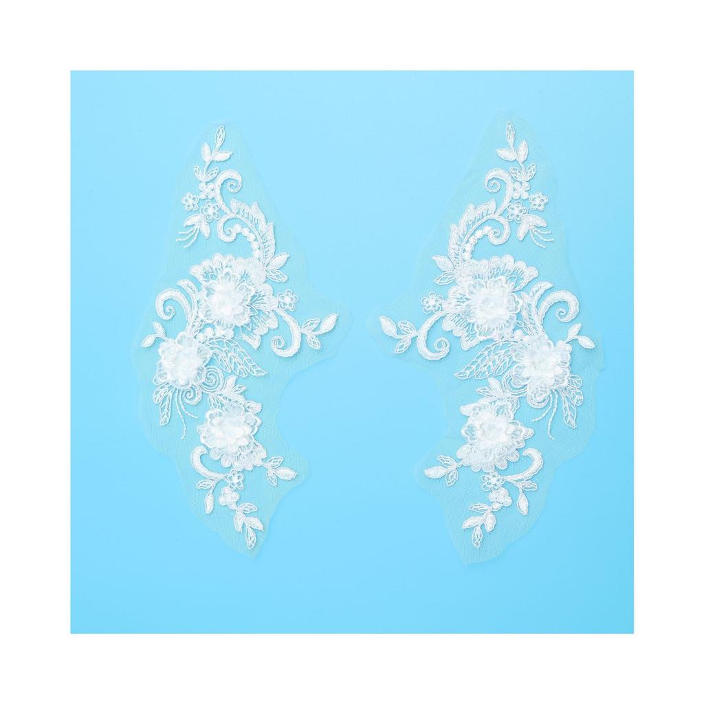 Car Bone To Flower Three-Dimensional Flower Beige Lace Applique Accessories Embroidery Embroidery Cloth Sticker Wedding Dress Clothing Patch