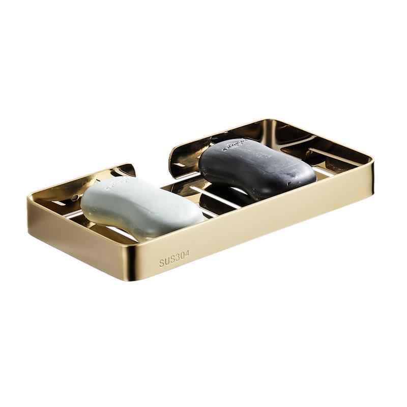 304 Stainless Steel Wall-Mounted Draining Soap Holder - No Water Accumulation for Hotel Use.