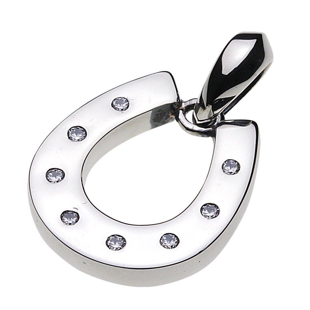 

[Cenote] Horseshoe Pendant with White Zirconia [Silver 925 Accessory] p0345