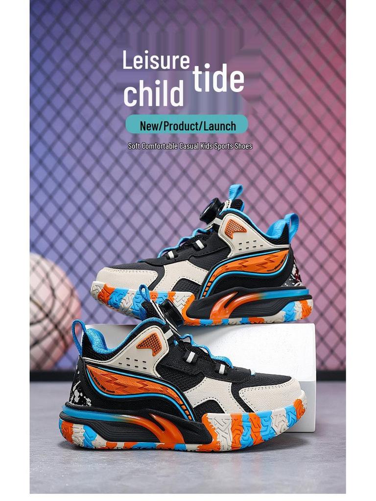 Bobodou Kids' 2025 Autumn/Winter Waterproof Leather Sports Shoes - Non-slip, Soft Sole, Boys' Running Sneakers