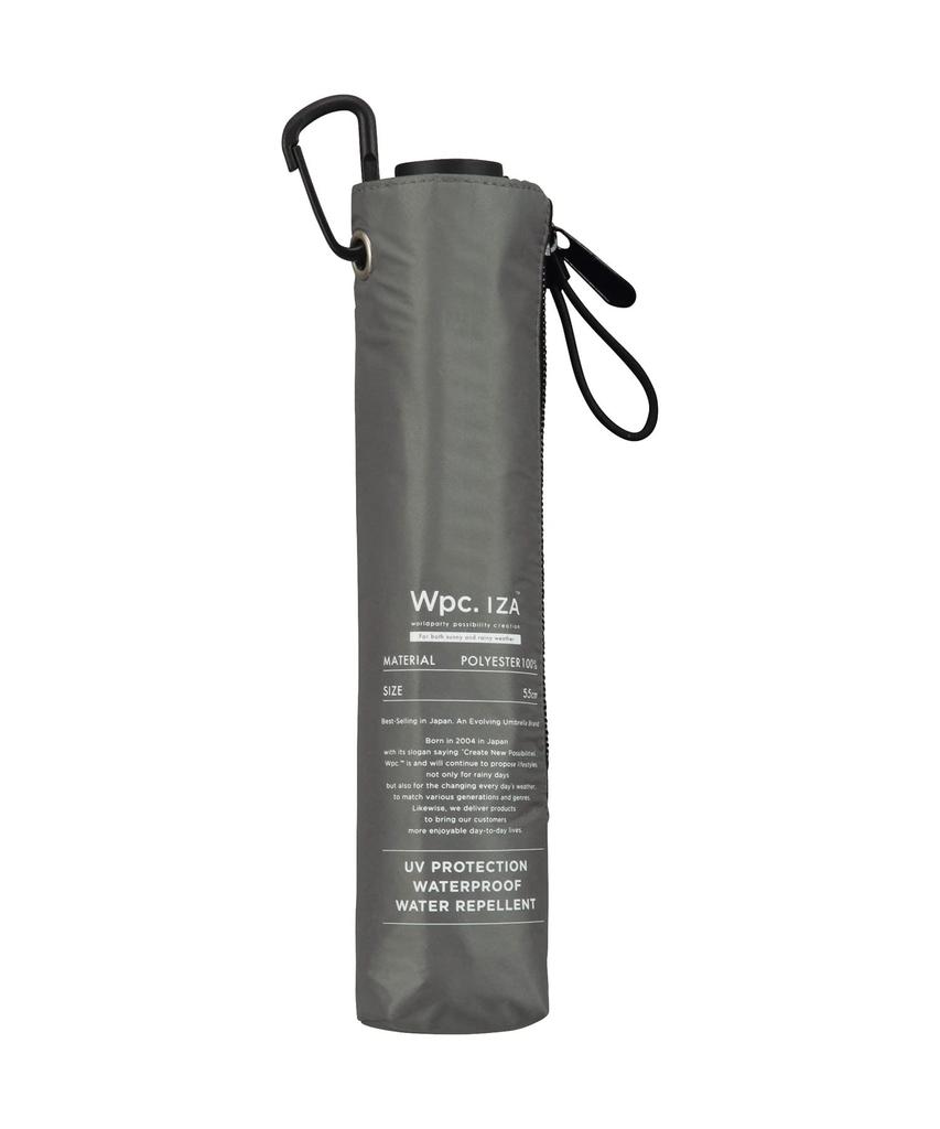 IZA Light Slim Full UV Suitable for Sun and Folding [2022] Wpc. & Parasol, Gray, 55cm, Blackout, 100% Protection, Rain, Lightweight, Slim, Men's