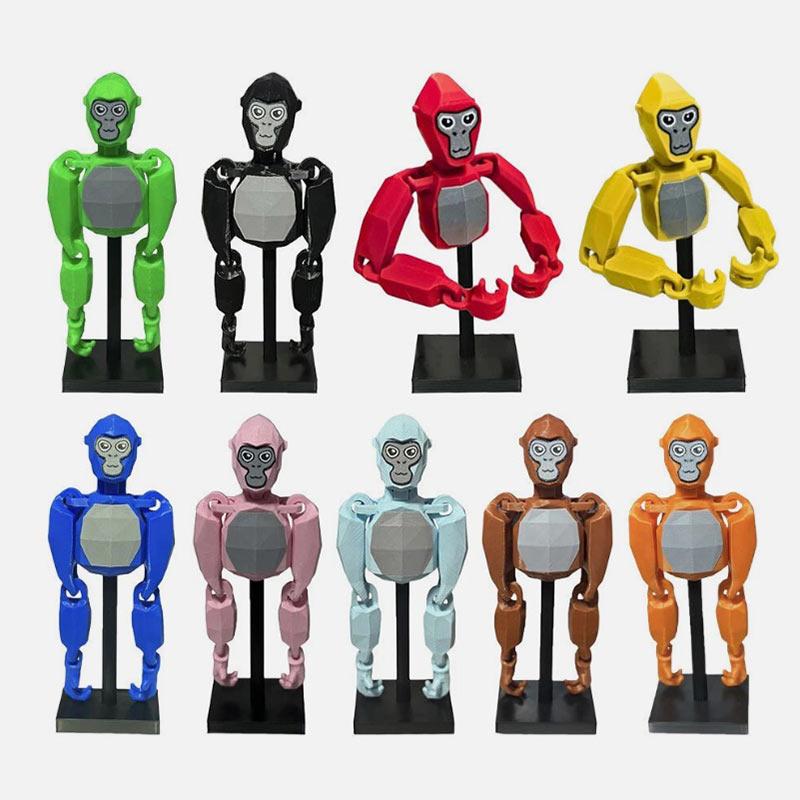 Gorilla Tag Figurine Fidget Flessibile Scimmia Stampata 3D Bambole con Articolazioni Mobili Giocattoli Animali Cartoni Animati Decorazioni per la Casa Regali di Compleanno per Bambini