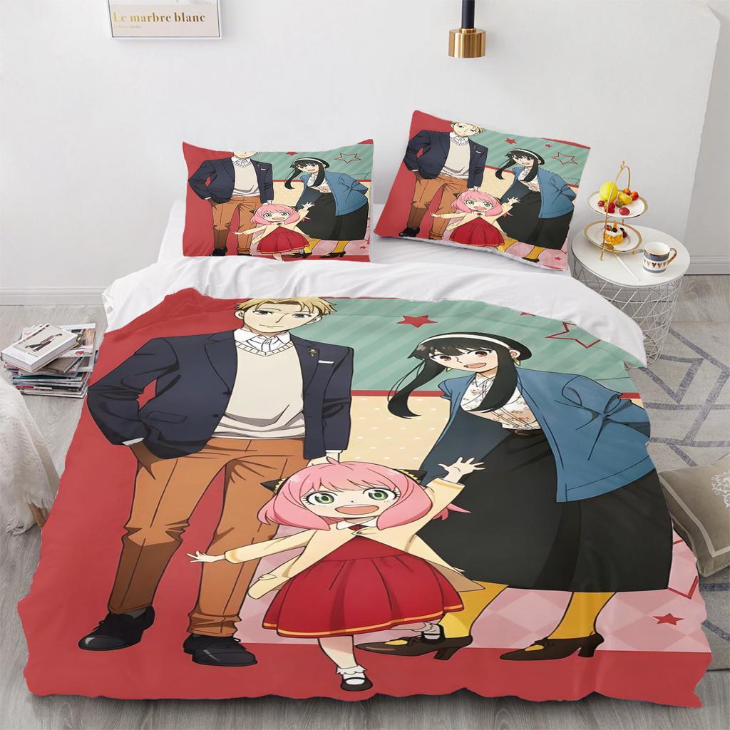 SPY×FAMILY Anime Home Bedroom Comforte Nordic polyester material suitable for children and adults 3-piece set