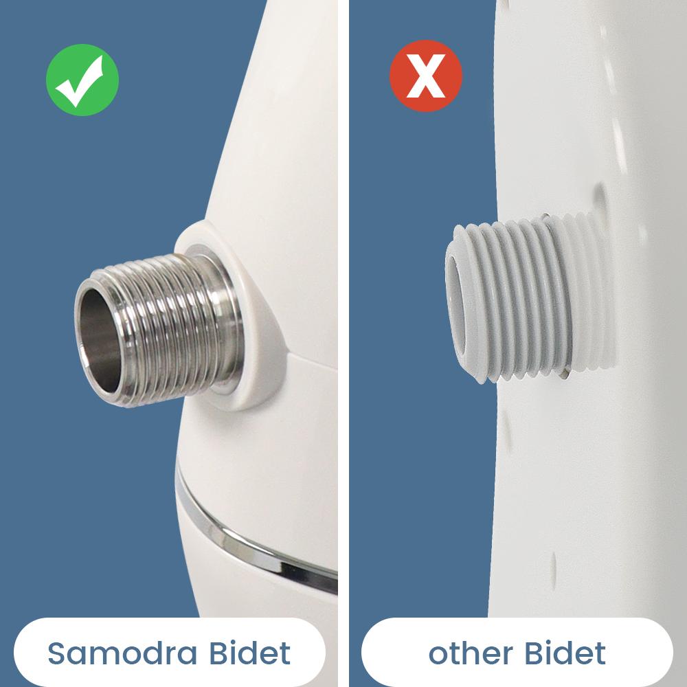 SAMODRA Ultra Slim Bidet Attachment for Toilet Seat - Dual Nozzle, Adjustable Water Pressure, Non-Electric Ass Sprayer