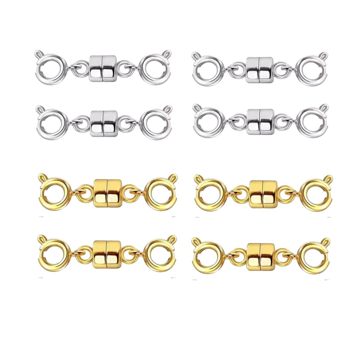 

Двойные магнитные застежки для ожерелий, золотистые и серебристые, застежки-конвертеры для ювелирных изделий, удлинители для ожерелий, фурнитура для изготовления ювелирных изделий 8pairs серебряный/золотой