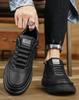 Fashion Men's Casual Shoes Spring Autumn Depressurized Breathable Lacefree Leather Shoes Super Soft and Wear-resistant Men's Board Shoes