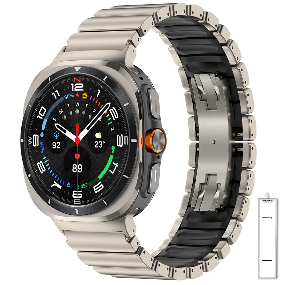 Titanium Rubber Strap for Samsung Galaxy Watch Ultra 2025 47mm Luxury Metal Band Correa For samsung GALAXY ULTRA 7 47MM Bracelet