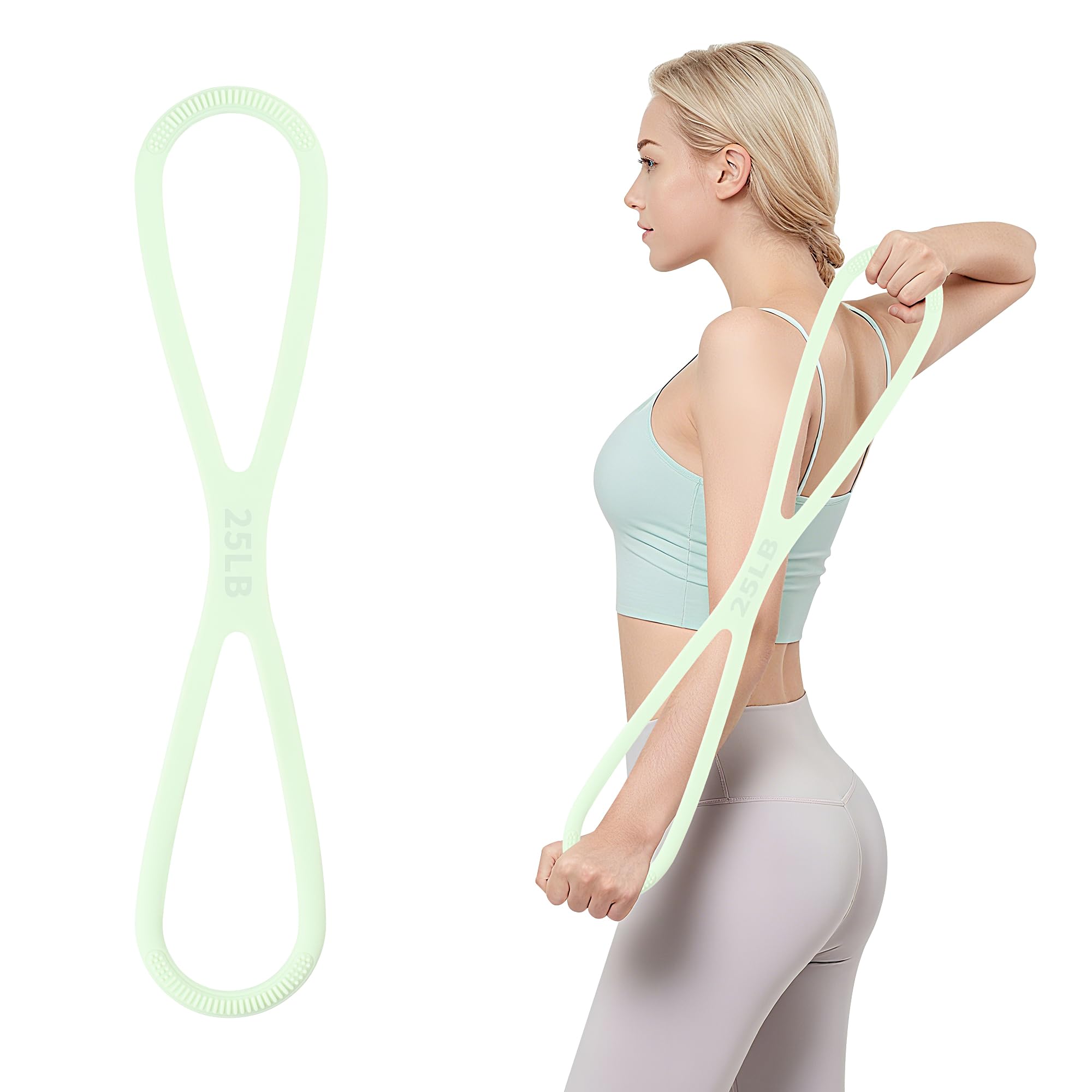 JUNART Intermediate Yoga Stretch Band 8 Shape Pilates Band High 25 pounds (intermediate)