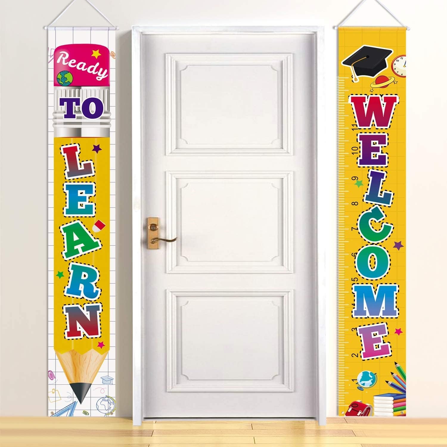 LioNergy Back to School Banner Welcome Banner for First Day of School Hanging Fabric Banners Flags Sign Backdrop Décor Supplies for Pre-School жёлтый