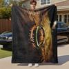1pc One Ring, Elvish Script, Fantasy  - Throw Blanket, Soft, Flannel Blankets, Living Room,  All Seasons Use-1021206