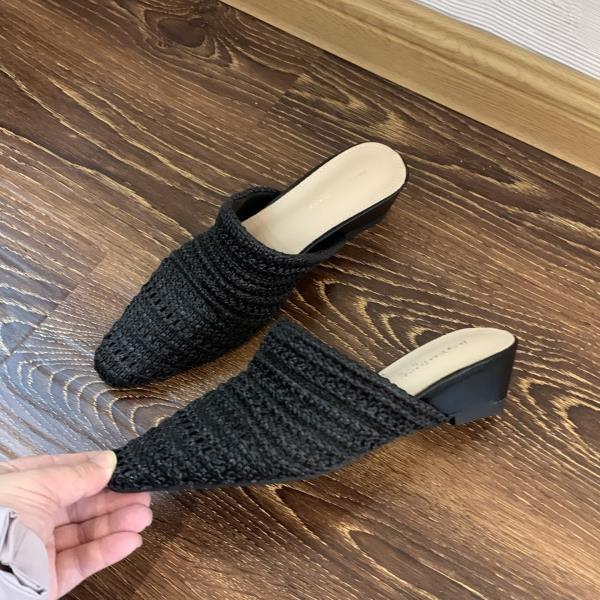 

Модная обувь с низким верхом и открытым носком на танкетке, женские шлепанцы, женские туфли на каблуке, летние высокие резиновые шлепанцы из ткани-рогожки, римские сандалии из полиуретана на копытообразном каблуке, женская обувь 2025 35