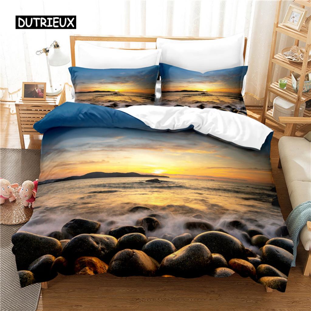 

Комплект постельного белья «Морской риф», комплект пододеяльников, постельное белье с 3D-печатью, комплект постельного белья размера «queen size», модный дизайн EU single(135x200cm)