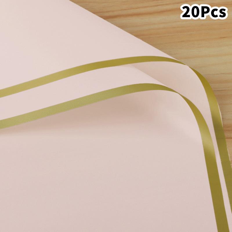20 Stück Bunte Blumenwickler Goldener Rand DIY Geschenkstrauß Verpackungspapier Blume Wasserdicht Blume Dekoration