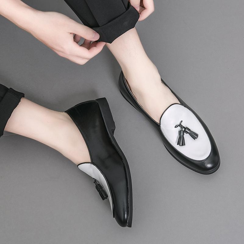 Tassel Formal Business Shoes Men Italy Luxury Mix-colours Moccasins Prom Dress Shoes Man Casual Loafers Party Flats