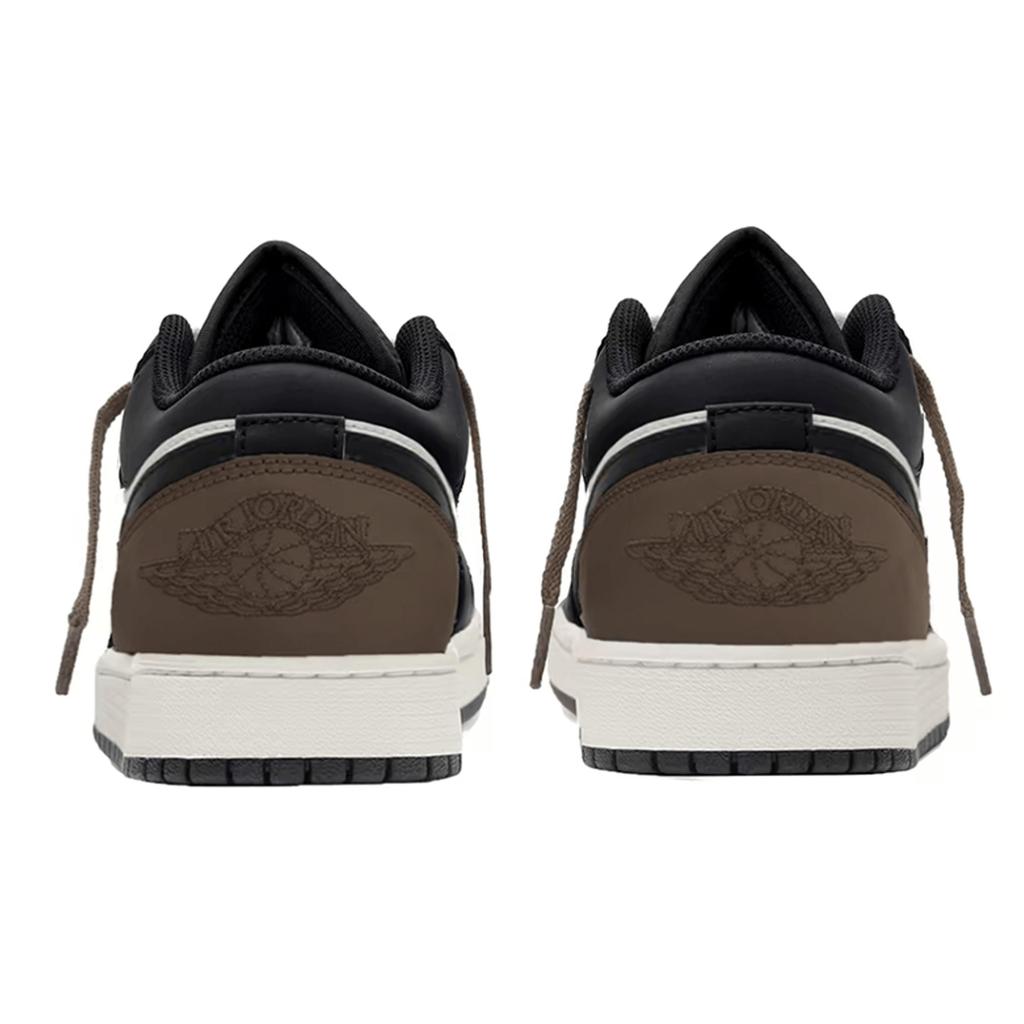Jordan Air Jordan 1 Abrasion Resistant Breathable Low Top Vintage Basketball Shoes Men's Black White Brown 553558-081(Team1820-LD)