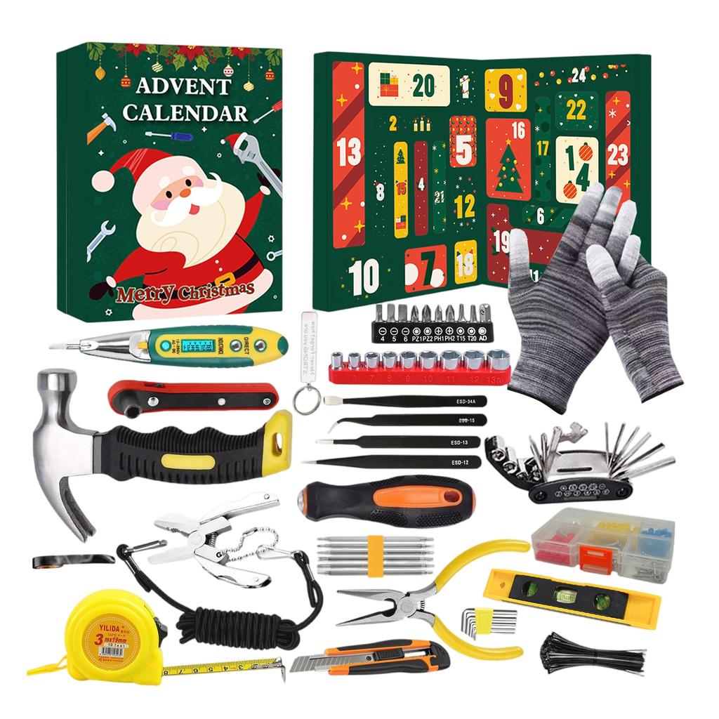 24-Piece Christmas 3D Countdown CalendarFix Tools Accessory Set (24 Fix Tools)