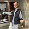 Winter Puff Grid Vest New Foreign Gas Cotton Thickened Hooded Vest Vest Outer Wear