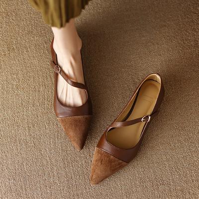 Mary-Jane-Schuhe für Damen, lässig, zum Reinschlüpfen, bequeme Ballerinas mit Riemen und Schnalle, elegante Ballerinas für Damen, spitze Mary-Jane-Schuhe mit geschlossener Zehenpartie