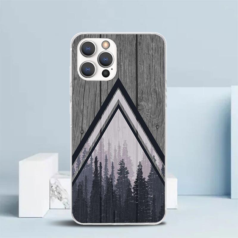 Forest Geometry Wood Nature Phone Case For IPhone 16 17 Air 16E 15 14 Plus 13 Mini 12 11 Pro Max 7 8 + SE 2020 Soft TPU Back Cov