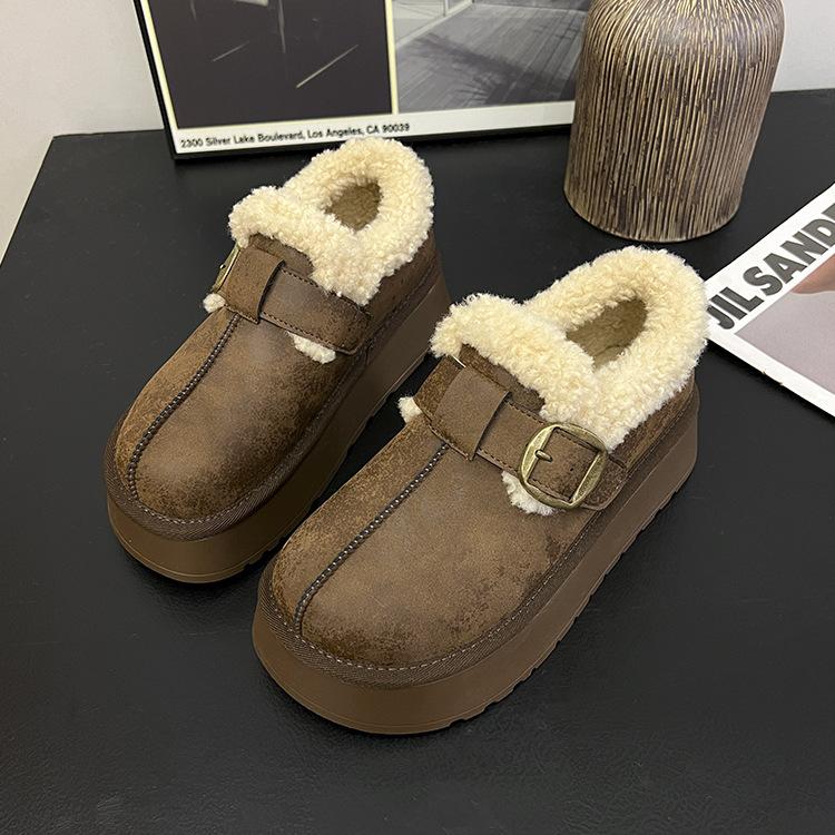 Women's Thick-soled Winter Lightweight Warm Winter Cold Padded Snow Boots Non-slip Wear-resistant Casual Sneakers Cotton Boots Fur Shoes