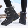 TUINANLE Rutschfeste Schneestiefel für Damen Dicke Plüsch Winter Stiefeletten Frau Plateau Warm halten Baumwollgefütterte Schuhe