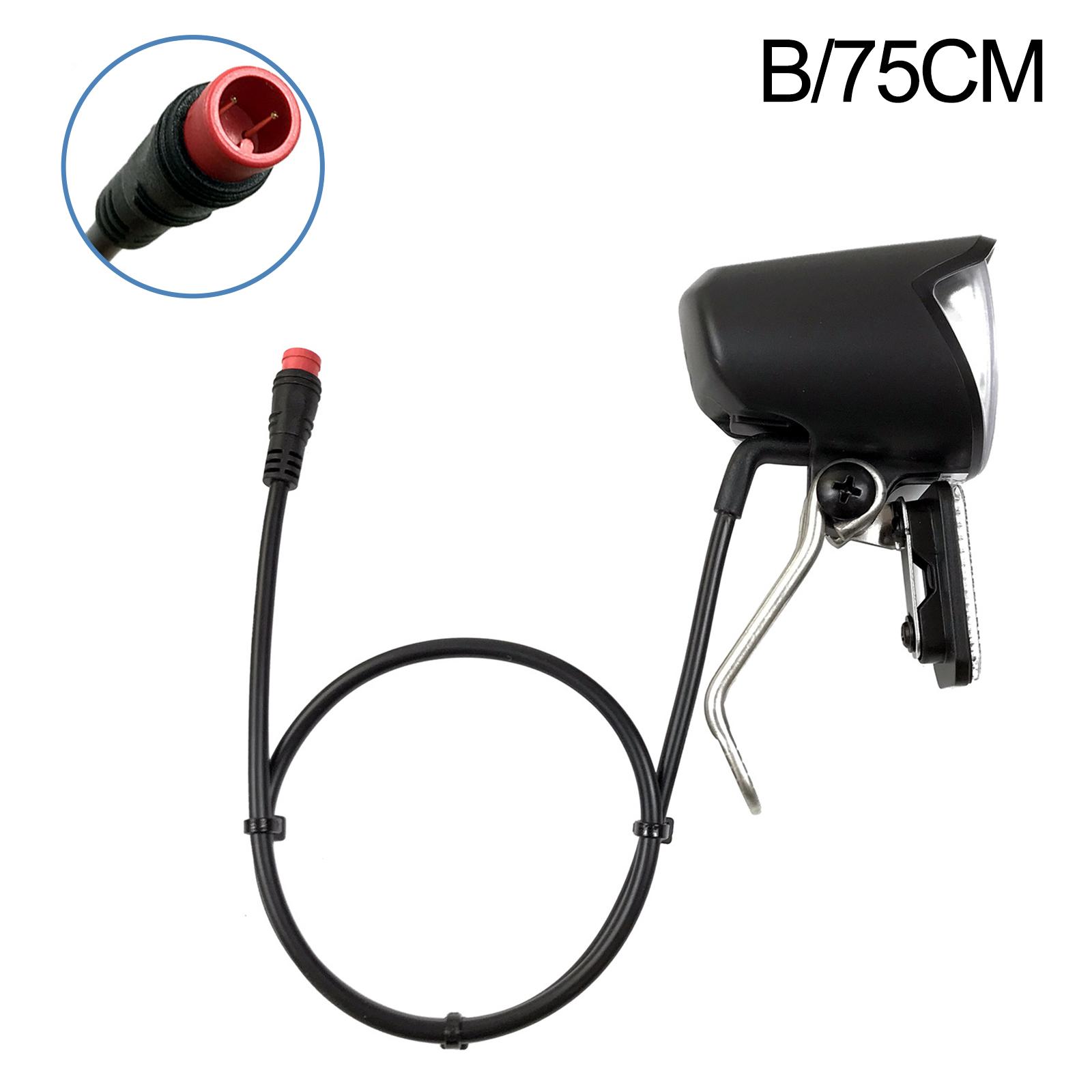 

1pcs 6V-60V Electric Bicycle LED Lighting Headlight Black ABS Waterproof SM Connection Port Night Riding Bicycle Headlight
