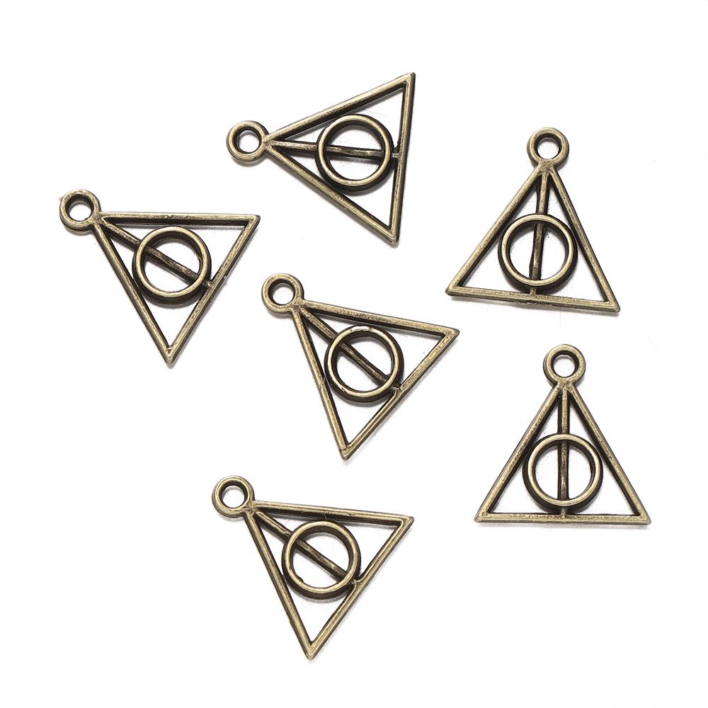 

50Pcs/lot Multicolor Hallow Geometric Pendant Beads Triangle Circle Design Alloy Charms for DIY Necklaces Jewelry Making античный бронзовый