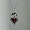 Y2K Bow Cross Heart Necklace For Girls Gothic Jewelry Vintage Accessories Rose Goth Collares Chain For Women Man Punk Necklace